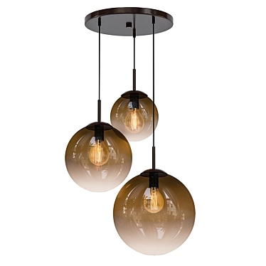 Elegant Amber Glass Hanging Light 3D model image 1 