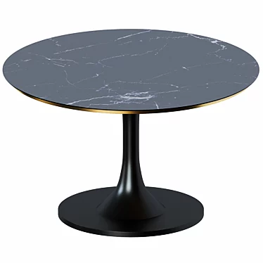 Eero Saarinen's Sol Tulip: Black Marble Elegance 3D model image 1 