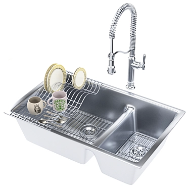 Elegant Kohler K6427 Undermount Sink 3D model image 1 