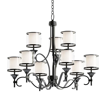 Luminous Elegance: Lacey Bronze Chandelier 3D model image 1 