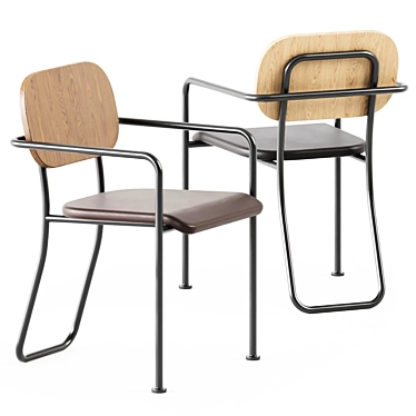 Elegant Leather Chair: Miss Ahus 3D model image 1 