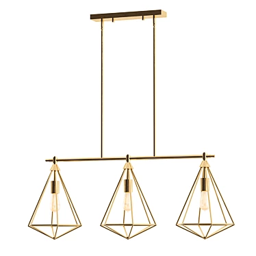 Satin Brass Prism Island Chandelier 3D model image 1 