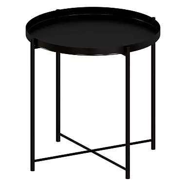 GLADOM: Stylish Serving Table - Dark Gray/Beige 3D model image 1 