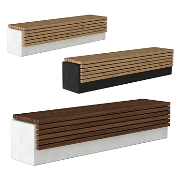 Modern Urban Bench: Stylish and Functional 3D model image 1 