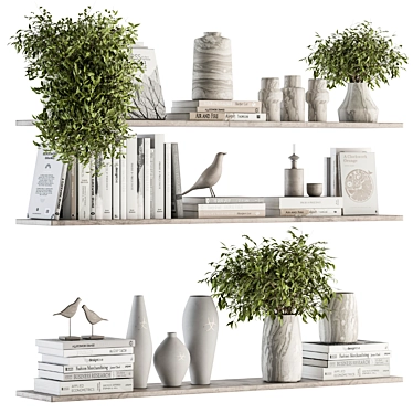 Elegant Shelf Decor Set 3D model image 1 