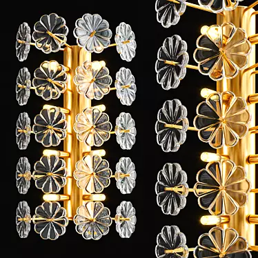 Moira Wall Lamp: Elegant Metal and Glass Design 3D model image 1 