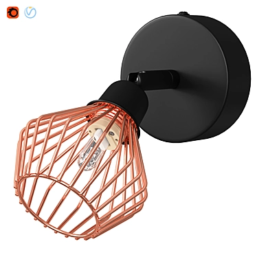 Copper Volga Metal Wall Light 3D model image 1 