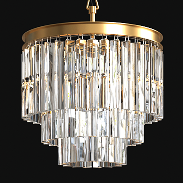 Vintage Odeon Round Chandelier 3D model image 1 