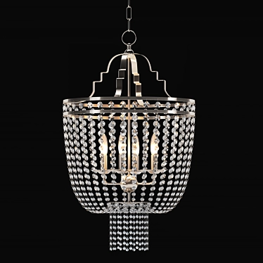 Ethan Allen Small Alexa Antique Silver Chandelier