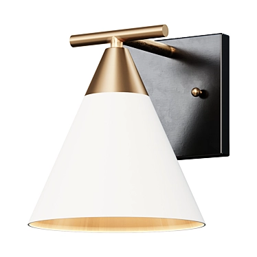 Modern Clad Cone Wall Sconce 3D model image 1 