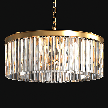 Rhys Round Chandelier: Elegant Lighting Solution 3D model image 1 