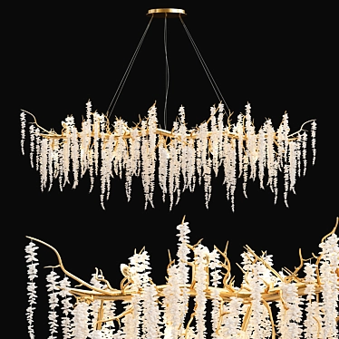 Elegant Crystal Branch Chandelier 3D model image 1 