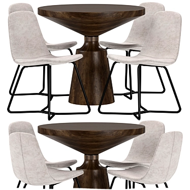 Slope Chair & Nicole Table Set 3D model image 1 