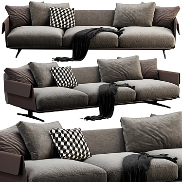 Modern Flexform Bretton 3 Seater 3D model image 1 