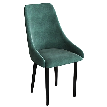 Modern Metal Dining Chair 3D model image 1 