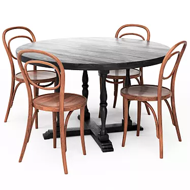 Classic Dining Table Set 3D model image 1 