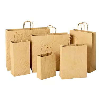 MeshSmooth Paper Bags Set 3D model image 1 