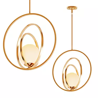 Modern Satin Brass Pendant Light 3D model image 1 