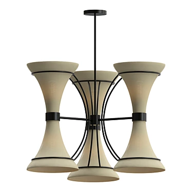 Elegant Six Light Chandelier 3D model image 1 