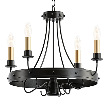 Gleaming Five-Light Chandelier 3D model image 1 