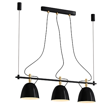 Modern Black Loft Pendant Light 3D model image 1 