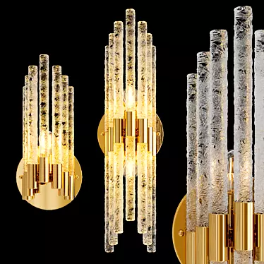 Sleek Crystal Wall Lamp 3D model image 1 