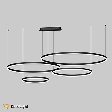 Black Metal Acrylic LED Suspension Thor 3D model image 1 