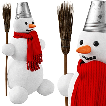Charming Snowman Figurine 3D model image 1 