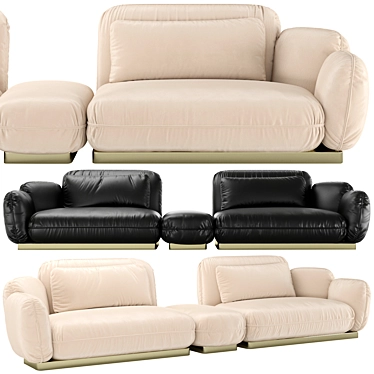 Roberto Cavalli Tobago Modular Sofa 3D model image 1 