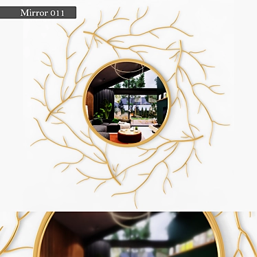 Elegant Magic Tree Mirror 3D model image 1 