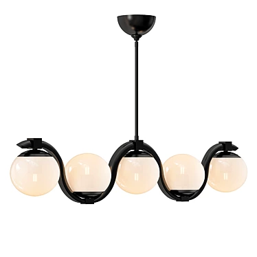 Elegant Reedway 5-Light Linear Pendant 3D model image 1 