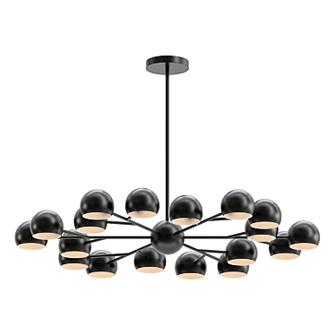 Elegant Gunmetal Chandelier: Bleeker 3D model image 1 