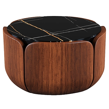 Bloom: Round Marble Coffee Table 3D model image 1 