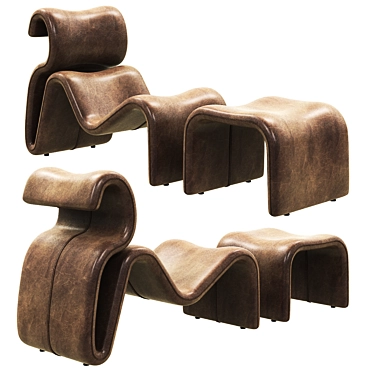 Artilleriet Leather Chair: Timeless Elegance 3D model image 1 