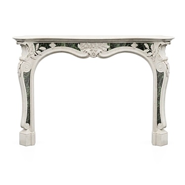 Elegant Rococo Marble Fireplace 3D model image 1 