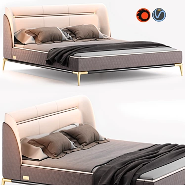 Luxury Leather Bed: Tonino Lamborghini TL-2717 3D model image 1 