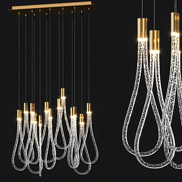  Elegant Raindrop Chandelier 3D model image 1 