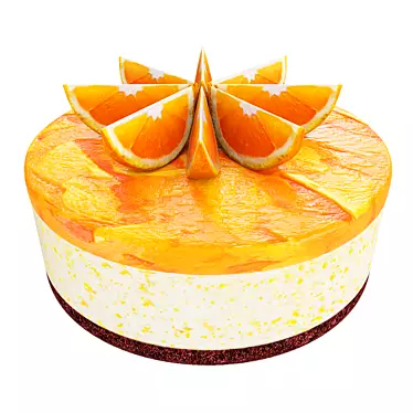 Tangy Orange Jelly Cake: Delectable Delight 3D model image 1 