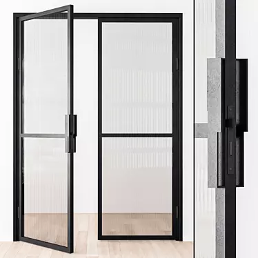 Sleek Metal Glass Door - Model 40 3D model image 1 