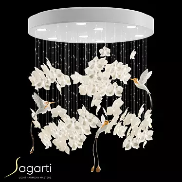 Sagarti Ellea Chandelier - Swarovski Crystals, LED Lights 3D model image 1 