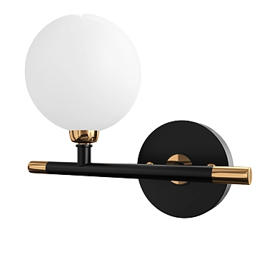 Sleek Black Stick Wall Lamp 3D model image 1 