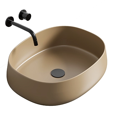 50cm Oval Colored Sink 3D model image 1 