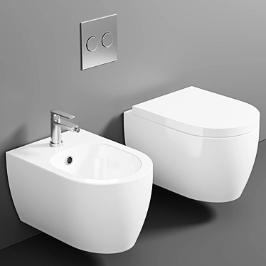 Marino Hanging Bidet: Sleek & Hygienic 3D model image 1 