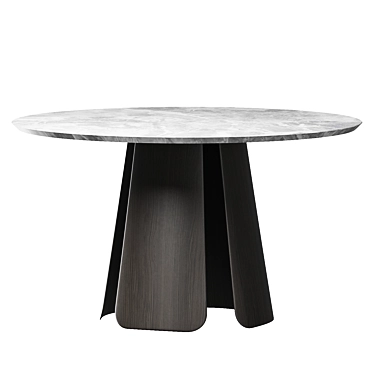 Modern Dining Table with Wood and Marble Design 3D model image 1 