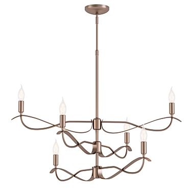 Elegant Willow Chandelier - 6 Light 3D model image 1 