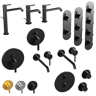 Zucchetti Tap and Shower Set 4: Elegant and Functional 3D model image 1 