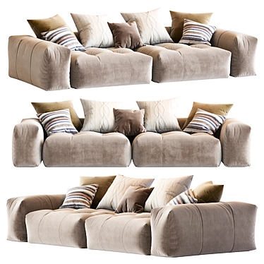 Modern Pixel Sofa: Stylish & Spacious 3D model image 1 