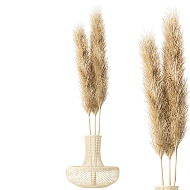 Elegant Faux Pampas Grass Decor 3D model image 1 