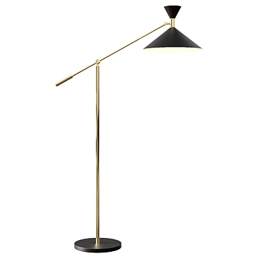 Sleek Adjustable Angela Floor Lamp 3D model image 1 