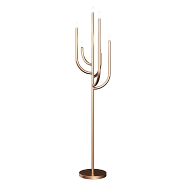 Gilded Cactus: Elegant Floor Lamp 3D model image 1 